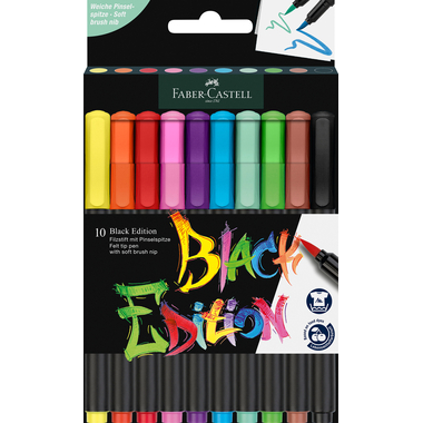FABER-CASTELL Pennarelli Black Edition 116451 Pastel 10 pezzi