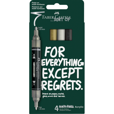 FABER-CASTELL Acrylmarker 1-3mm 186010 Classics 4 Stück
