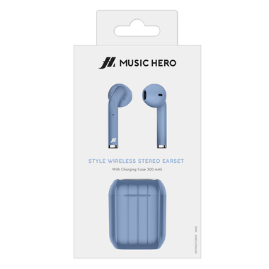 Wireless stereo earphones with 300mAh charging base, multifunction buttons for music and calls