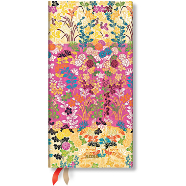 PAPERBLANKS Agenda Kara-ori Pink 2026 DD0579-8 1W/2S HOR schlank DE 9x18cm