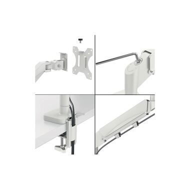 Leitz Supports de table Bras pour écran unique Ergo jusqu’à 9 kg – Gris