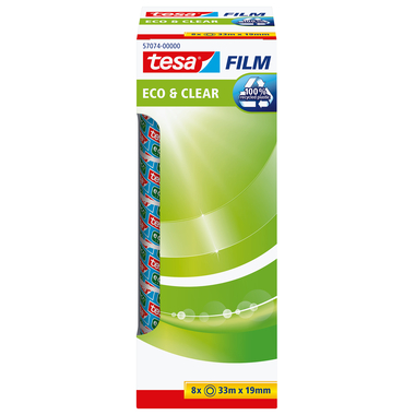 TESA Klebeband Eco & Clear 19mmx33m 570740000 8 Rollen