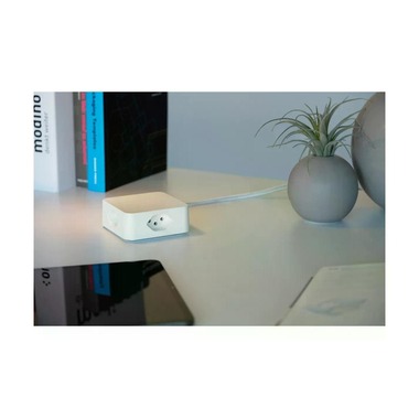 maxTex Power Strip Cube 4x T13, White/Turquoise