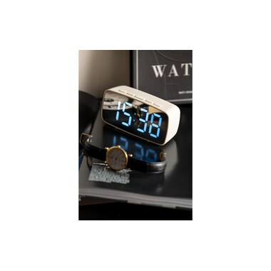 KARLSSON digital alarm clock Mirror oval Gray