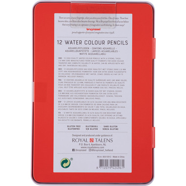 BRUYNZEEL Crayon d'aquarelle Expression 60313012 12 couleurs étui en métal