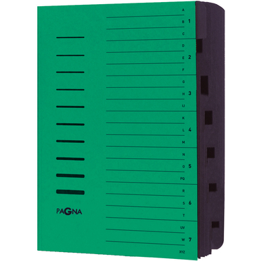 PAGNA Ordnungsmappe A4 24081-03 grün 7 Fächer
