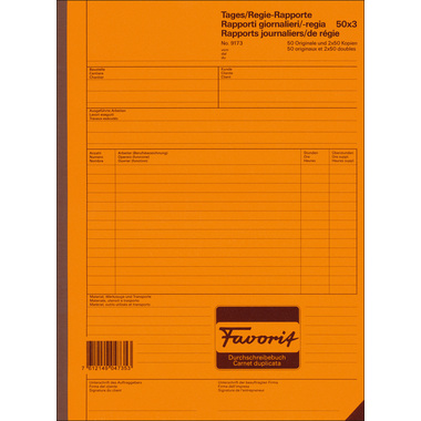 FAVORIT Regierapport D/F/I A4 9173 weiss/weiss 50x3 Blatt