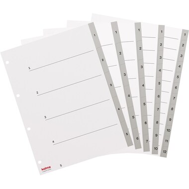 KOLMA Répertoires LongLife A4 19.112.03 gris 1-12
