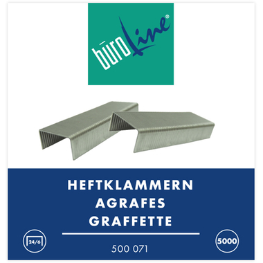 BÜROLINE Heftklammern 24/6mm 500071 5000 Stück
