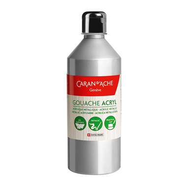 CARAN D'ACHE Colore opaco Gouache 500ml 2372.998 argento liquido