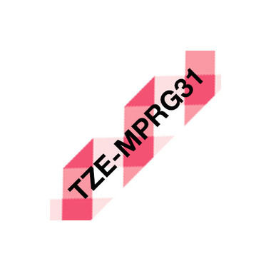 PTOUCH Nastro, plastificato ne/rosso TZe-MPRG31 PT-DV600VP 12 mm