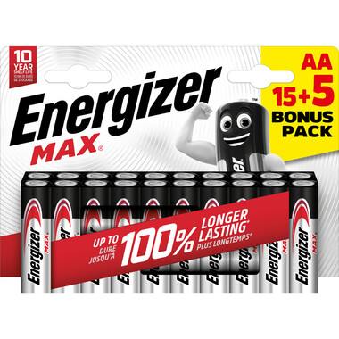 Energizer Battery Max Mignon (AA), 15+5 pcs