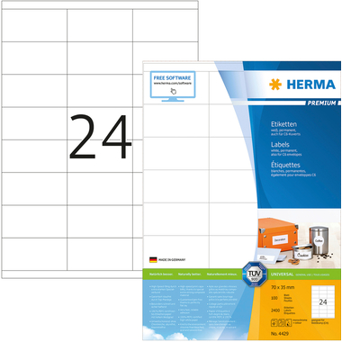 HERMA Etichette Premium 70×35mm 4429 bianco 2400 pezzi