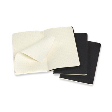 MOLESKINE Quaderno 3x 14x1.2x9cm 719206 punti, nero, 64 pagine