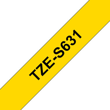 PTOUCH Ruban, strong/adh. noir/jaune TZe-S631 PT-300 12 mm