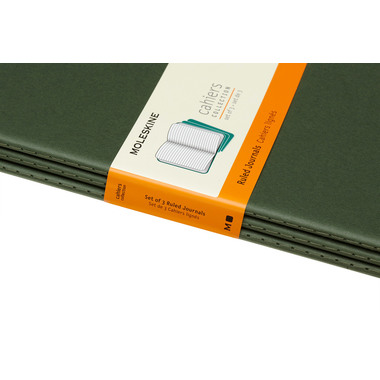 MOLESKINE Cahier XL, 3x, Liniert 855334 Myrtengrün 3 Stück