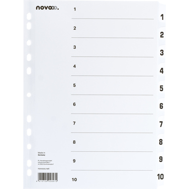 NOVOOO Kartonregister A4 40621 weiss 1-10