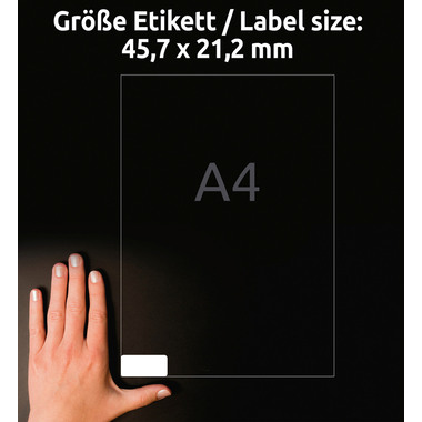 AVERY ZWECKFORM Etiketten 45,7x21,2mm L4736REV1 weiss 480 Stück