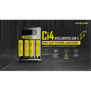Nitecore Chargeur Ci4 USB-C