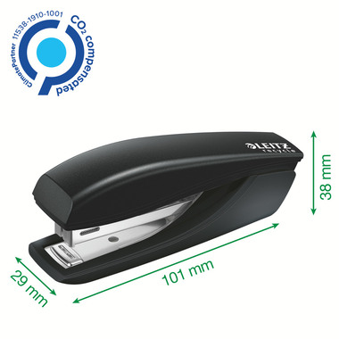 LEITZ Cucitrice Mini NeXXT Recycle 5617-00-95 nero, CO2 neutro 10 fogli