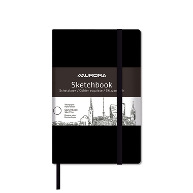 AURORA Skizzenbuch Raphael A4 8148Z schwarz, 110g, 96 Seiten