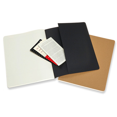 MOLESKINE Quaderno Study XLarge 620282 rigato, nero, 160p. 2 pezzi