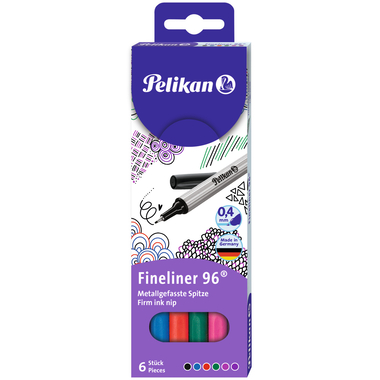 PELIKAN Fineliner 0,4mm 96/6 6 couleurs, étui