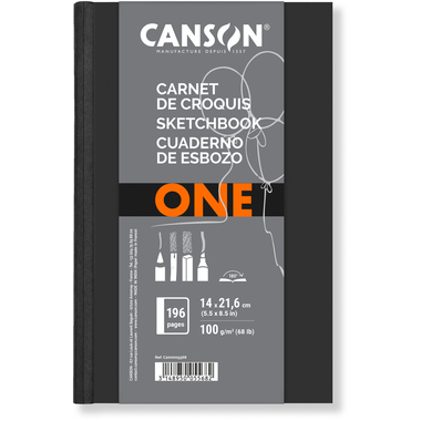 CANSON Sketchbook One 14x21.6cm 200005568 weiss, 100g 98 Blatt