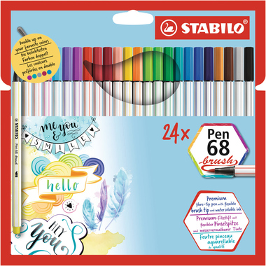 STABILO Penna Fibra 68 brush 568/24-211 ass. 24 pezzi