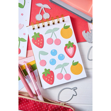 SIZZIX Fustelle 666966 Fruit Doodles 17 pezzi