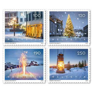 Timbres Série «Noël» Série (4 timbres, valeur d'affranchissement CHF 6.60), autocollant, non oblitéré
