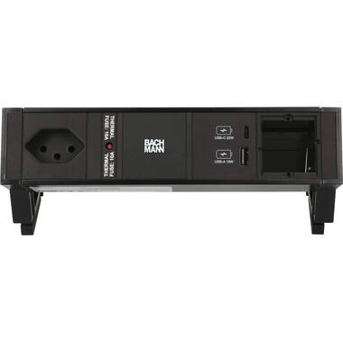 Bachmann desk power strip DESK 2, 1x T13, 1x USB A/C, 1x Custom