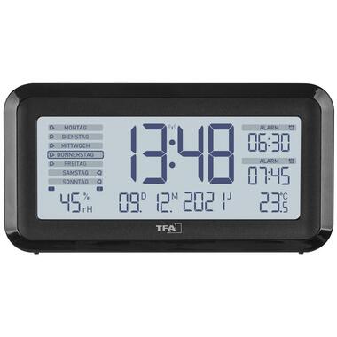 TFA Dostmann Réveil radio-piloté Boxx2 Noir