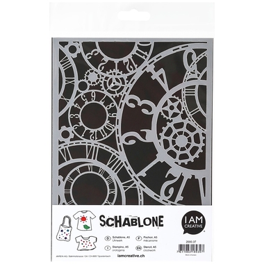 I AM CREATIVE Schablone 2000.37 A5, Uhrwerk