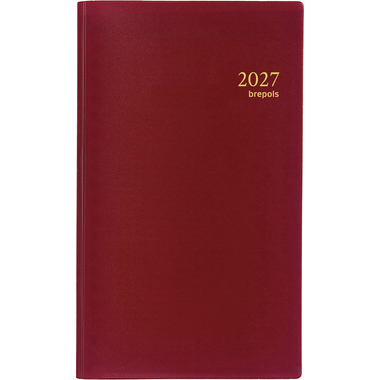 BREPOLS Agenda Interplan Seta 2027 0.736.2121 1W/2S bordeaux 8.9x16cm
