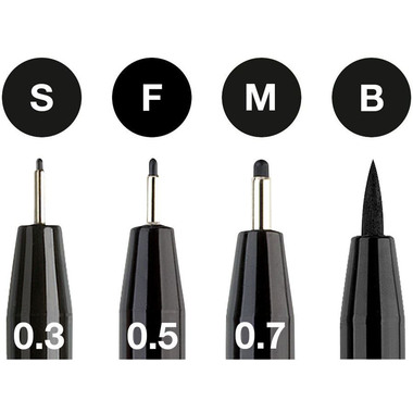 FABER-CASTELL Pitt Artist Pen 167100 schwarz 4 Stück