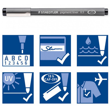 STAEDTLER Pigment Liner 0,5mm 30805-9 schwarz