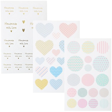 I AM CREATIVE stickers, 6 feuilles 4087.481 Handmade with Love