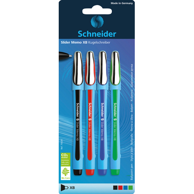 SCHNEIDER Stylo à bille Slider Memo XB 75020 ass., 4 pcs.