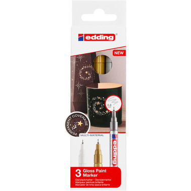 EDDING Paintmarker 780 0,8mm 780-E3-met gold/silver/white 3 Stück