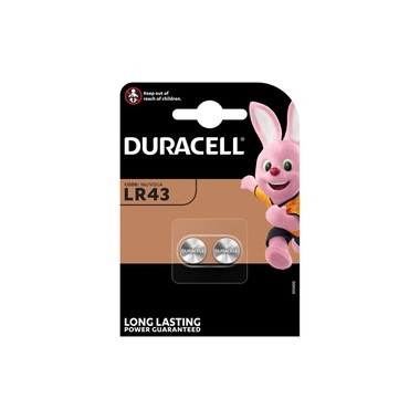Duracell pila a bottone alcalina LR43, 2 pezzi