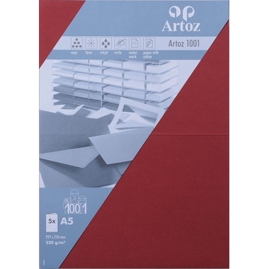 ARTOZ Cartes 1001 A5 107392265 220g, bordeaux 5 feuilles