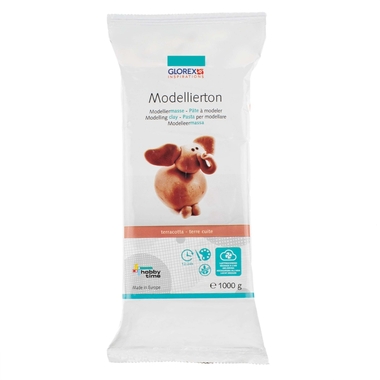 GLOREX Modellierton 1kg 61780717 terracotta, lufthärtend