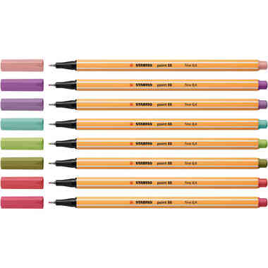 STABILO Fineliner Point 88 0.4mm 88/8-04 ass. 8 pezzi