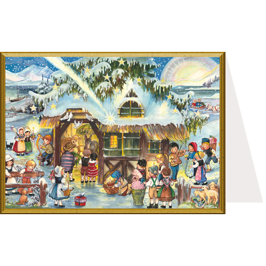 SELLMER Carte de Noël 9900 99258 Buntes Treiben am Stall