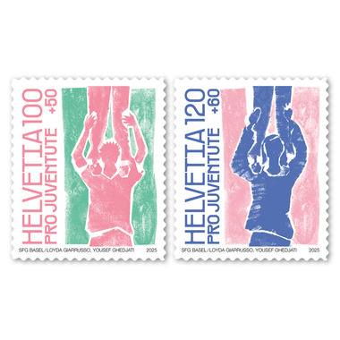 Francobolli Serie «Pro Juventute – Sostenersi a vicenda» Serie (2 francobolli, valore facciale CHF 2.20+1.10), autoadesiva, senza annullo