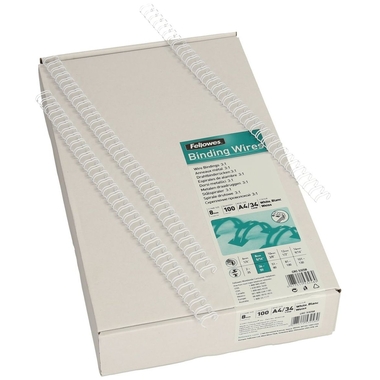 FELLOWES Drahtbinderücken 8mm 53258 weiss 100 Stück