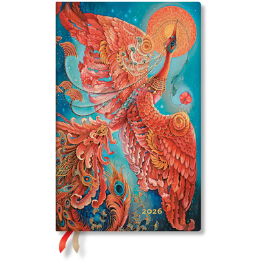 PAPERBLANKS Agenda Feuervogel 2026 FD0688-7 1S/2P HOR Maxi SC TE 13.5x21cm