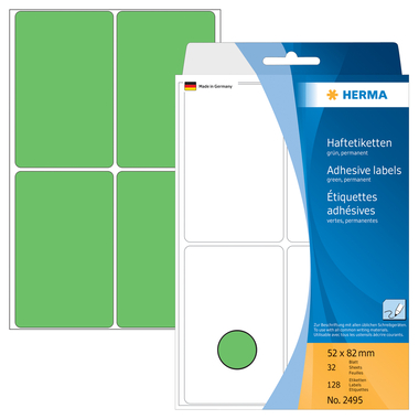 HERMA Etiquettes 52×82mm 2495 vert 128 pcs.