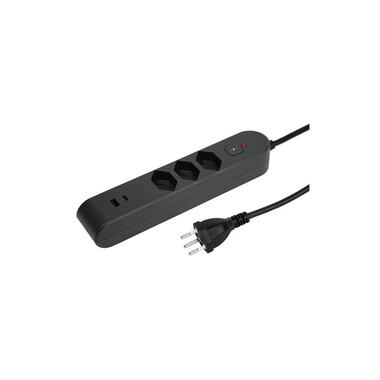 STEFFEN Power Strip IQ 3 x T13, USB-A+C, Anthracite, 3 m Cable